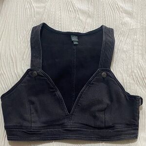 Wild Fable Black Denim Crop Top